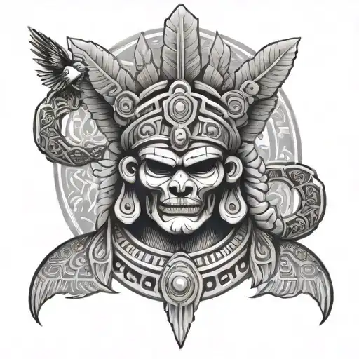Mayan God of death tattoo design idea