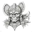 Mayan God of death tattoo design idea