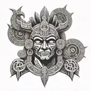 Mayan God of death tattoo design idea