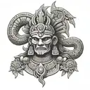 Mayan God of death tattoo design idea