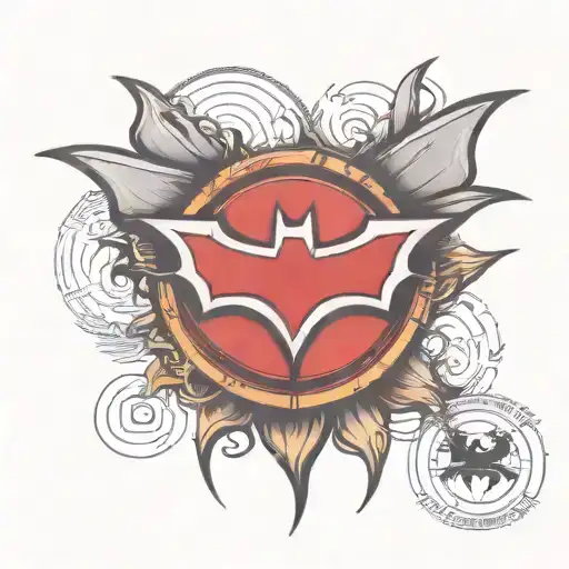red Batman logo  tattoo design idea