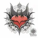 wide red Batman logo  tattoo design idea