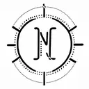 compas with N, J, and R as te letters tattoo design idea