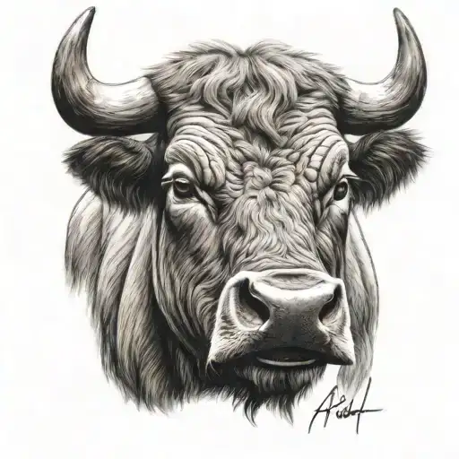 Moldovan bull face tattoo design idea
