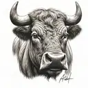 Moldovan bull face tattoo design idea