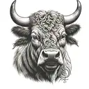 Moldovan bull face tattoo design idea