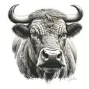 Moldovan bull face tattoo design idea
