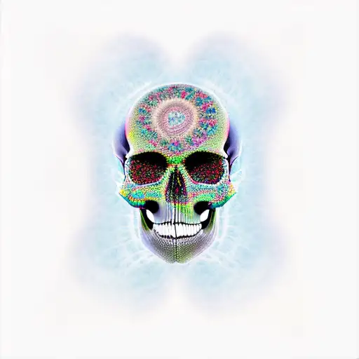 Mandelbrot set skull tattoo design idea