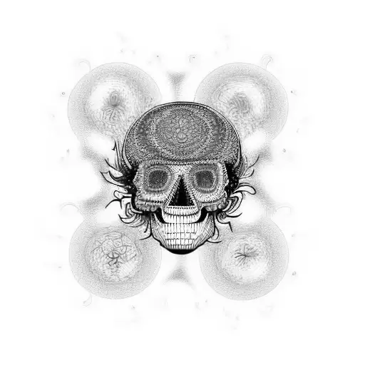 skull arising from a Mandelbrot set   tattoo design idea