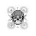 skull arising from a Mandelbrot set   tattoo design idea