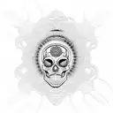 skull arising from a Mandelbrot set   tattoo design idea