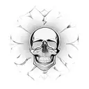 skull arising from a Mandelbrot set   tattoo design idea