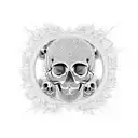 skull arising from a Mandelbrot set   tattoo design idea