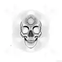 skull arising form a Mandelbrot set   tattoo design idea