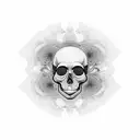 skull arising form a Mandelbrot set   tattoo design idea