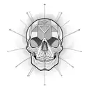 skull arising form a Mandelbrot set   tattoo design idea