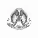 orca with waves tattoo design idea