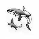 orcas tattoo design idea