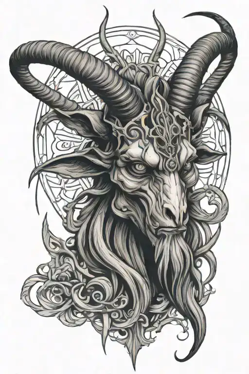 baphomet figure tattoo design idea