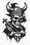 viking skull tattoo design idea