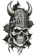 viking skull tattoo design idea