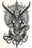 baphomet figure tattoo design idea