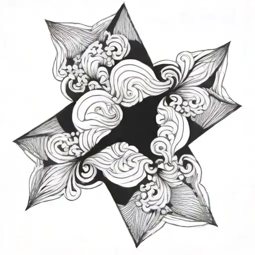suminagashi symmetrical shape tattoo design idea