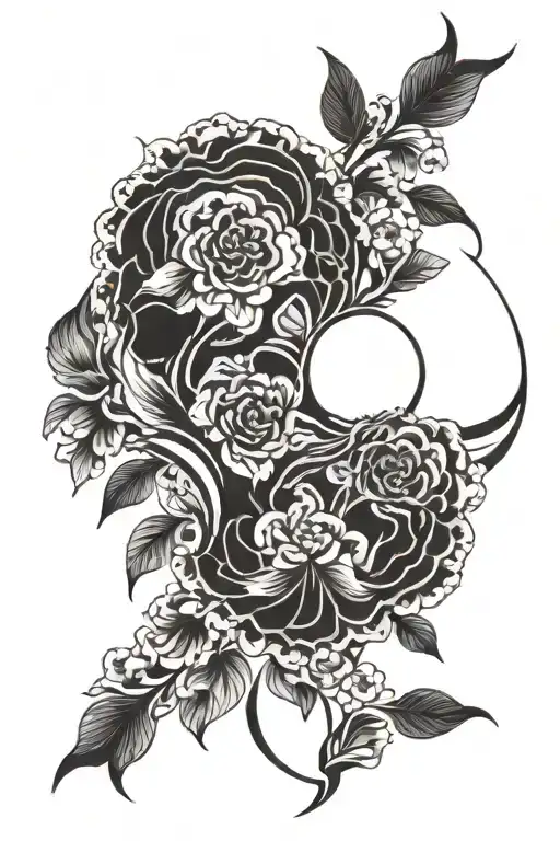 suminagashi symmetrical shape tattoo design idea