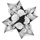 suminagashi symmetrical shape tattoo design idea