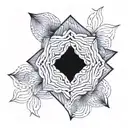 suminagashi symmetrical shape tattoo design idea