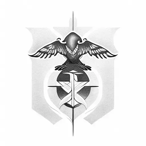 goose knife tattoo design idea