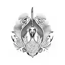 goose knife tattoo design idea