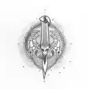 goose knife tattoo design idea