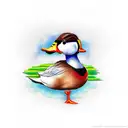 duck with knife tattoo design idea