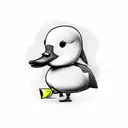 duck with knife tattoo design idea