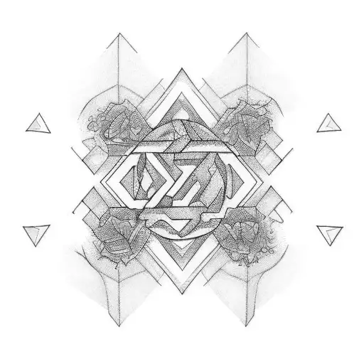 25 and 50 drawn as the same number tattoo design idea