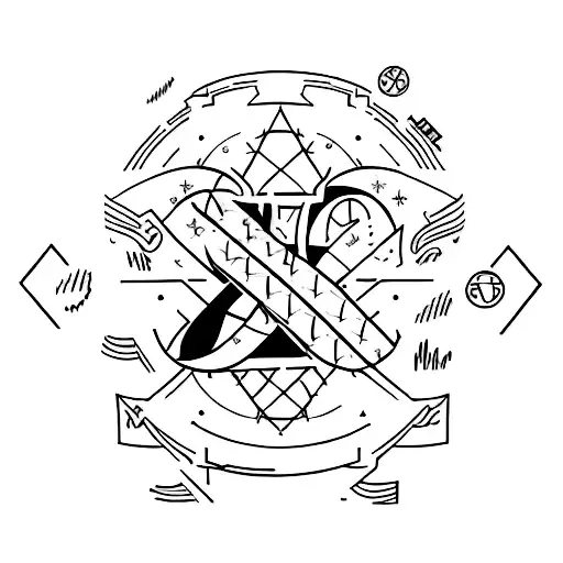 the number 25 and the number 50 combined into a memorative symbol tattoo design idea