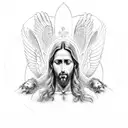 An intricate design featuring the holy trinity of God, Jesus, and the Holy Ghost with Archangel Michael tattoo design idea