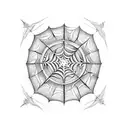  A vertical design dagger with vines and spiderwebs, incorporating Roman numerals representing dates in your life tattoo design idea