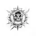 espada con corona  tattoo design idea