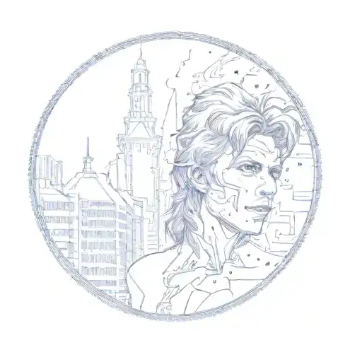 david bowie Ziggy Stardust cover on vinyl record tattoo design idea