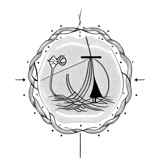 Crocheting needles intertwined with a quote from The Little Prince tattoo design idea