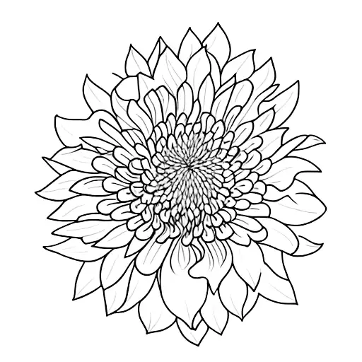 Chrysanthemum and violet flower tattoo design idea