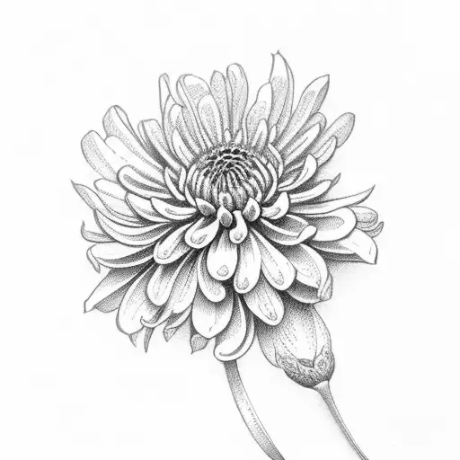 Chrysanthemum and violet flower tattoo design idea