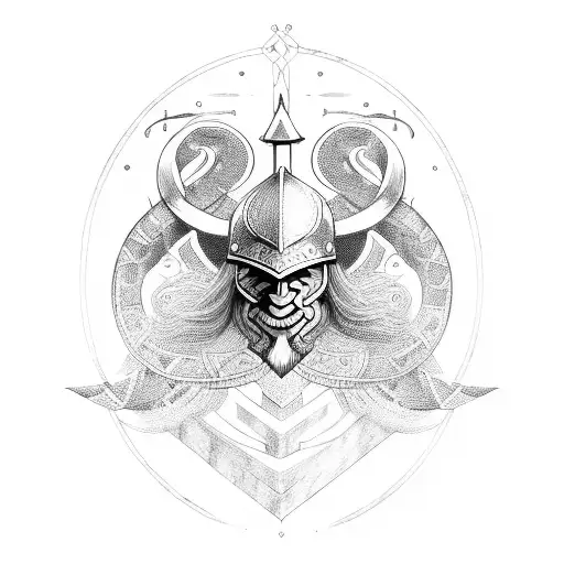 viking ship tattoo design idea