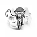 a monkey on bicycle  tattoo design idea