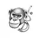 a monkey on bicycle  tattoo design idea
