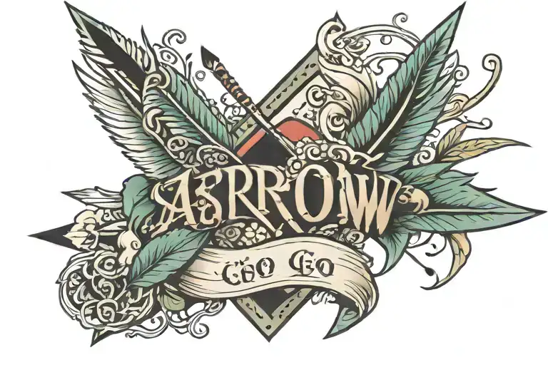 arrow word go  tattoo design idea