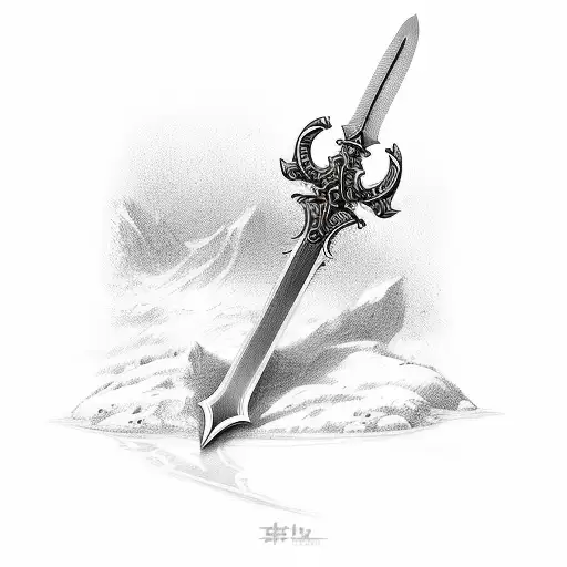 Sketch Sword Tattoo Idea - BlackInk AI