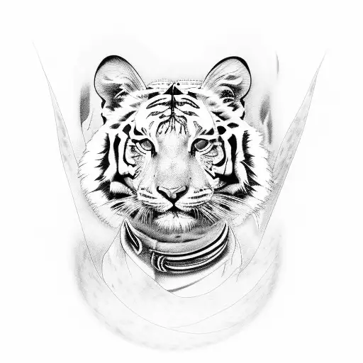 marilyn monroe mixed with bengal tiger tattoo design idea